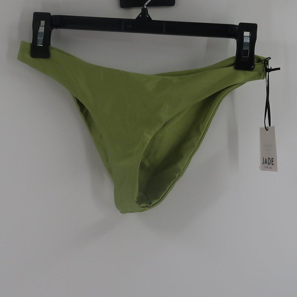 Jade Swim Most Wanted Bottom in Palm Sheen Green Bikini Bottoms Size M NWT